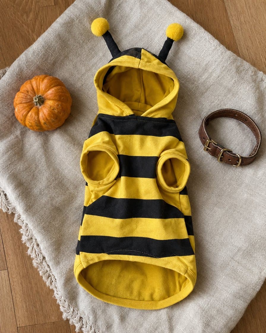 The Buzzy Bee Hoodie laid flat