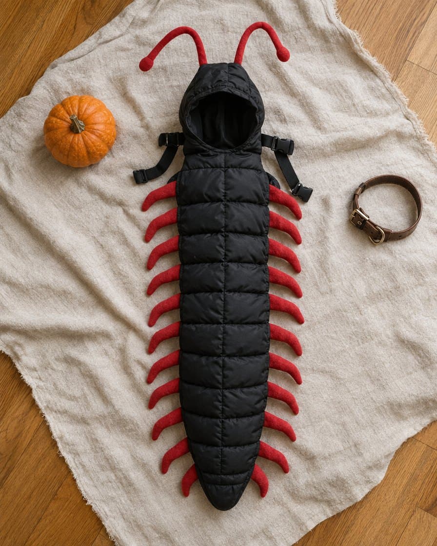The Creepy Centipede Costume laid flat