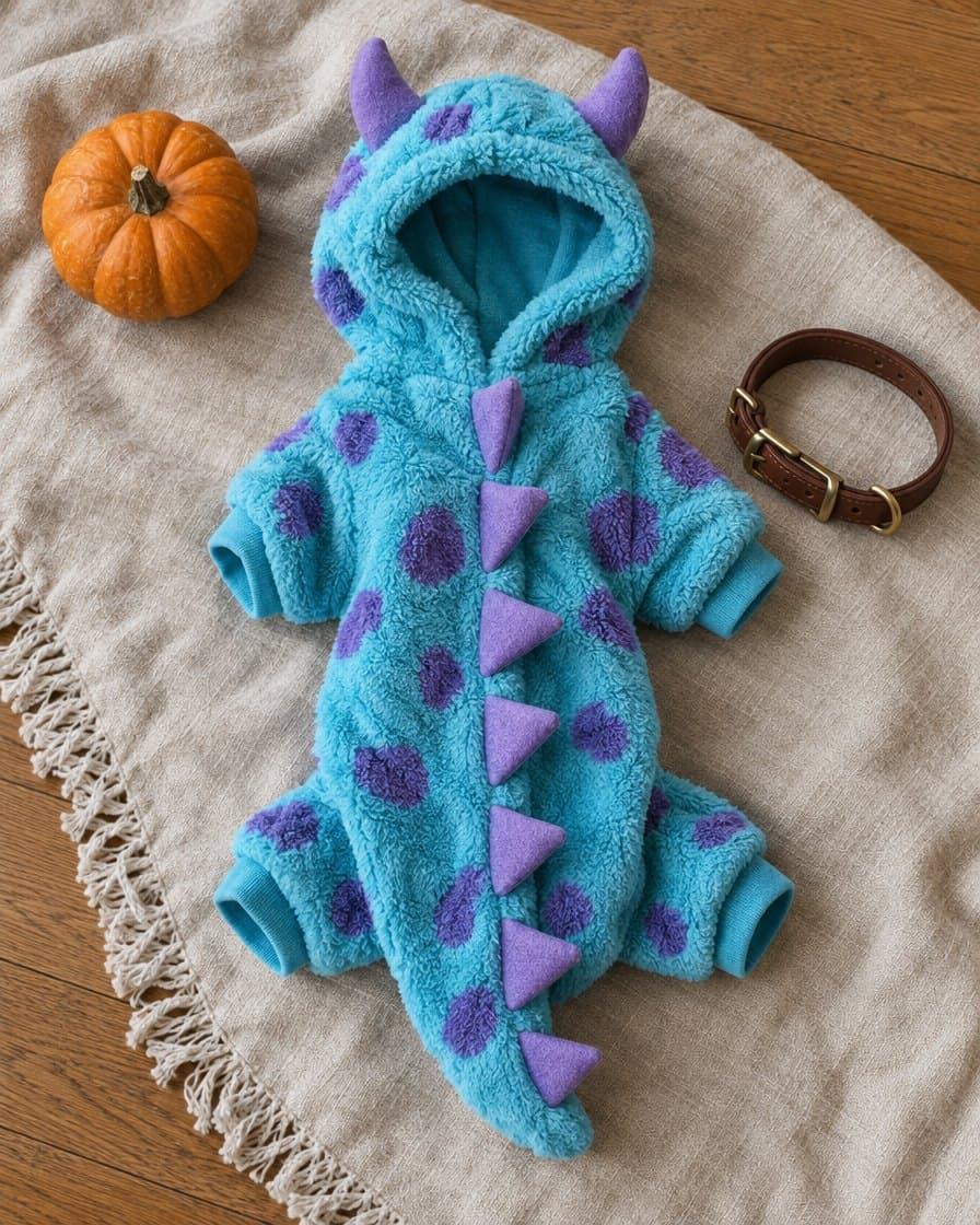 The Monster Dino Hoodie laid flat