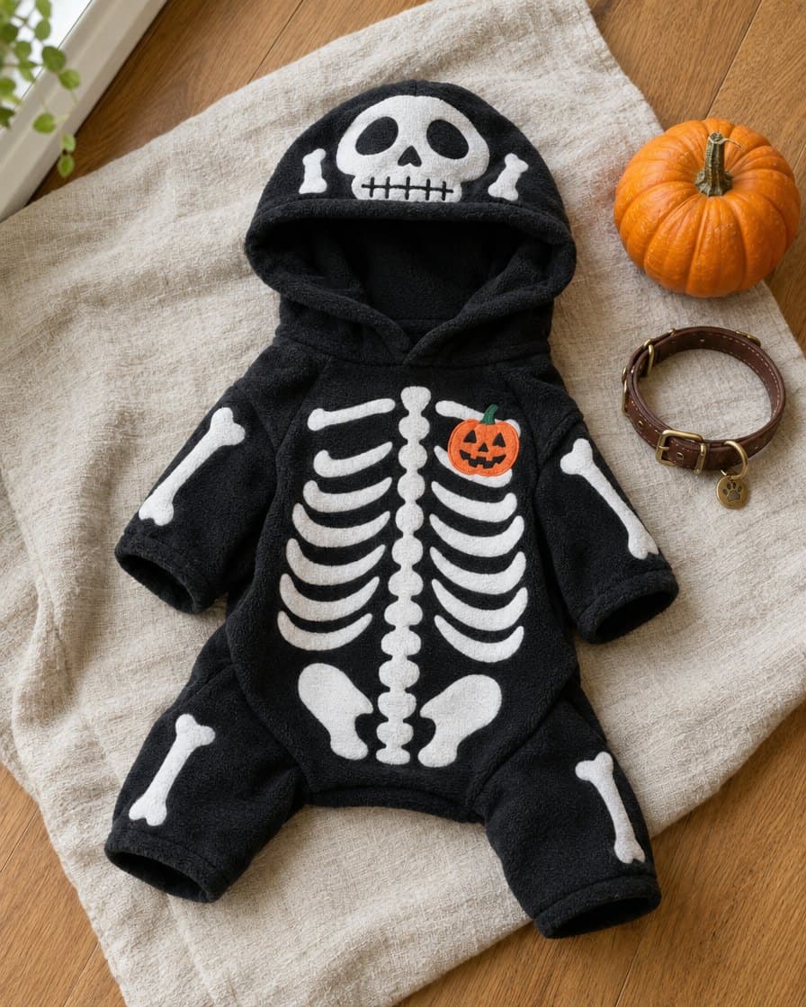The Skeleton Hoodie laid flat