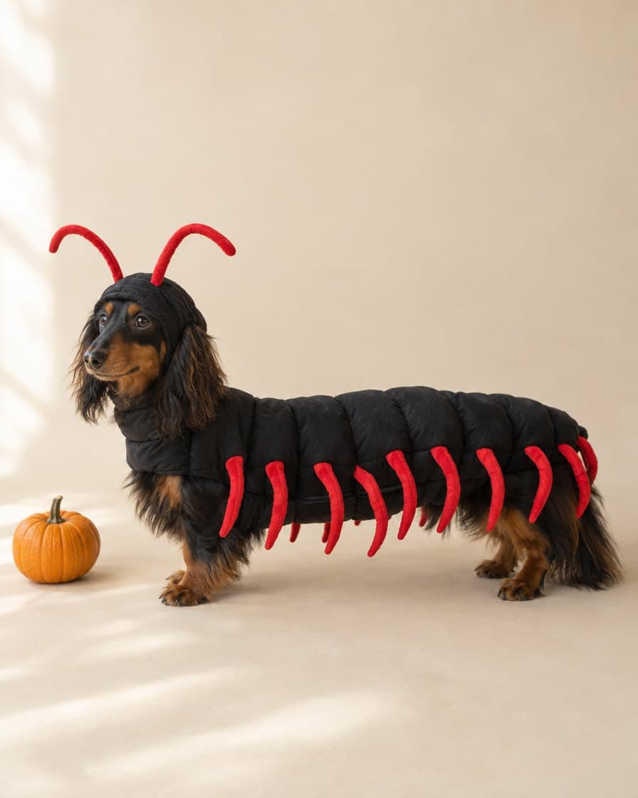 Dachshund in the Creepy Centipede Costume